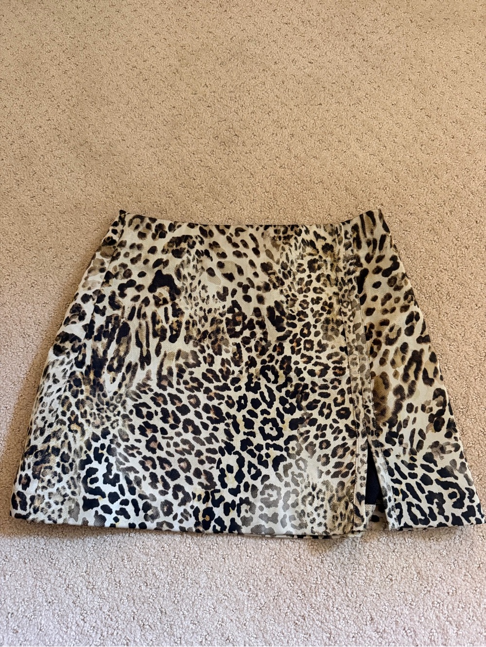 Zara Leopard Print Mini Skirt in Tan and Black
